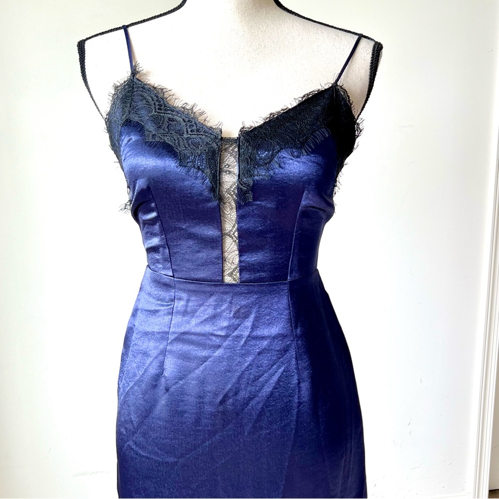 ANTHROPOLOGIE LUMIERE Lace Accented Midi Sheath Slip Dress—SZ. XS - Picture 3 of 14